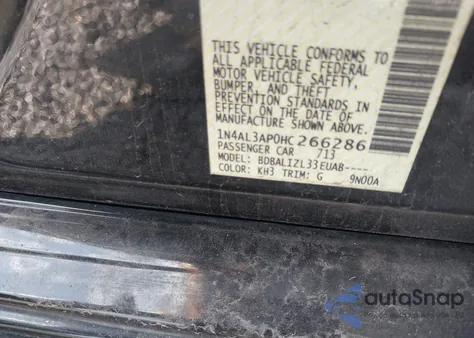 2017 Nissan Altima 2.5 Sv from USA, damaged, VIN 1N4AL3AP0HC266286